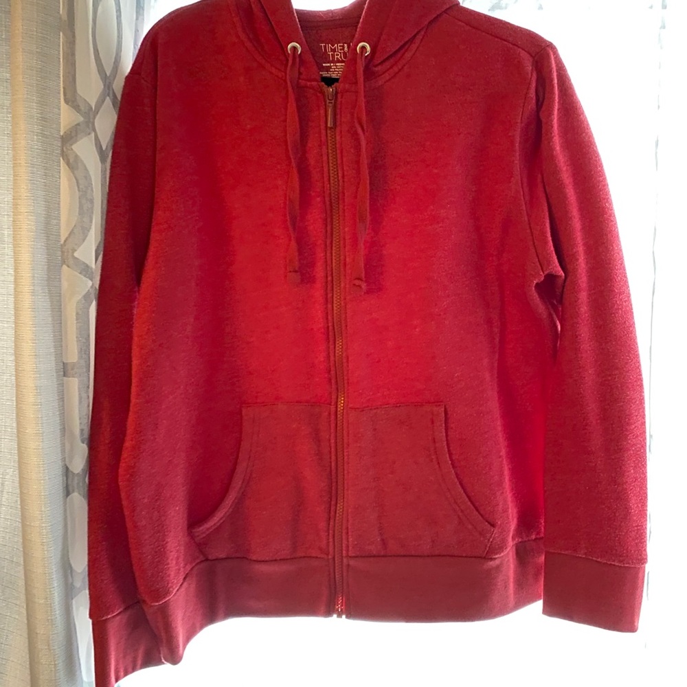 Red zip up hoodie